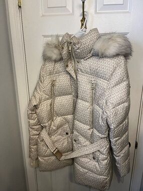 Michael kors faux fur quilted puffer jacket